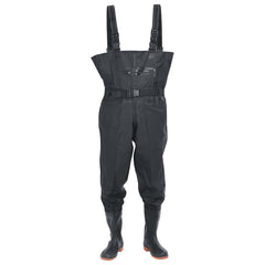 vidaXL Chest Waders with Boots and Belt Black Size 46 2