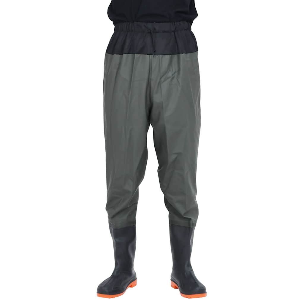 vidaXL Waist Waders with Boots Dark Green Size 42 2