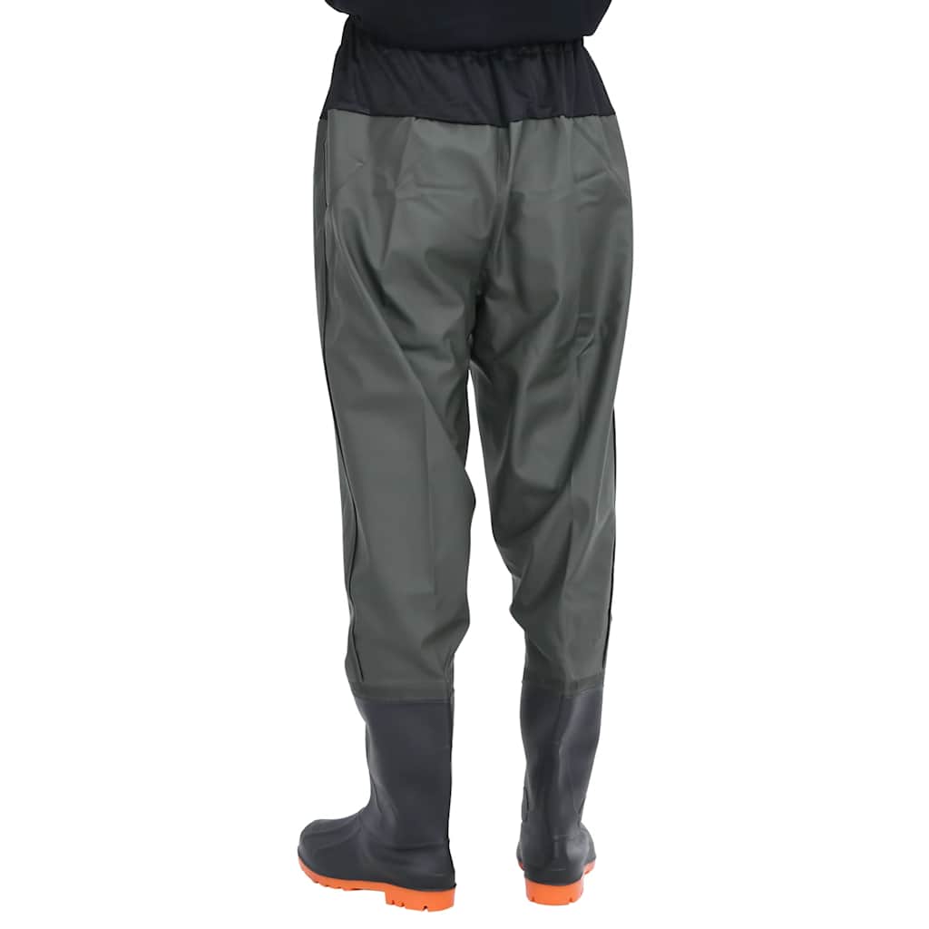 vidaXL Waist Waders with Boots Dark Green Size 42 4