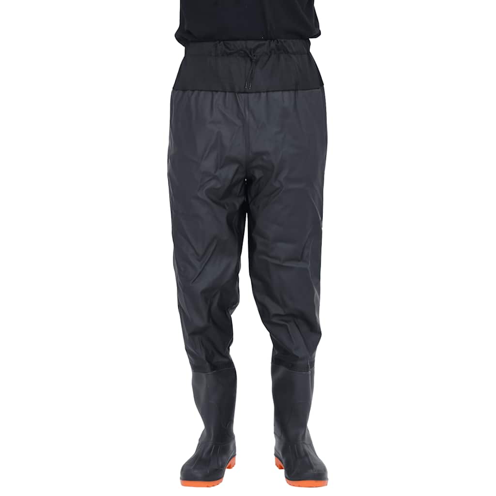 vidaXL Waist Waders with Boots Black Size 42 2