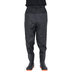 vidaXL Waist Waders with Boots Black Size 43 2