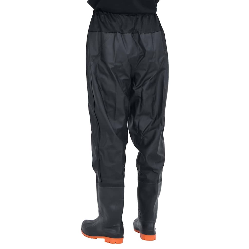 vidaXL Waist Waders with Boots Black Size 43 4