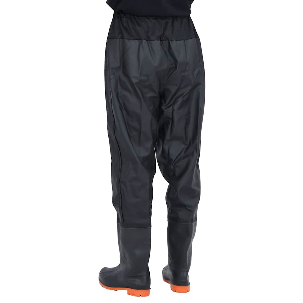 vidaXL Waist Waders with Boots Black Size 45 4