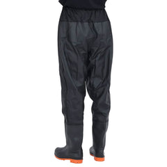 vidaXL Waist Waders with Boots Black Size 45 4