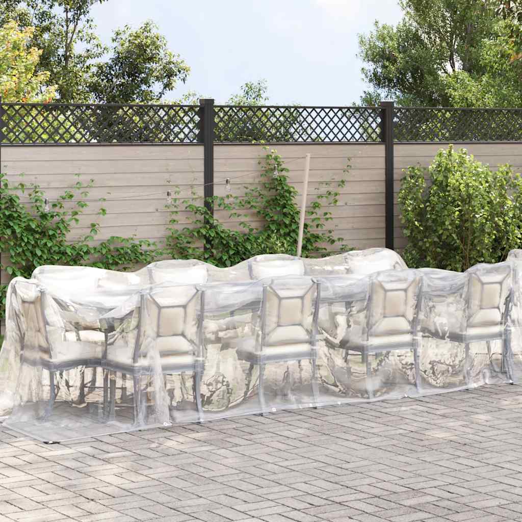 vidaXL Clear Tarpaulin with Eyelets 2x12 m Polyethylene 2