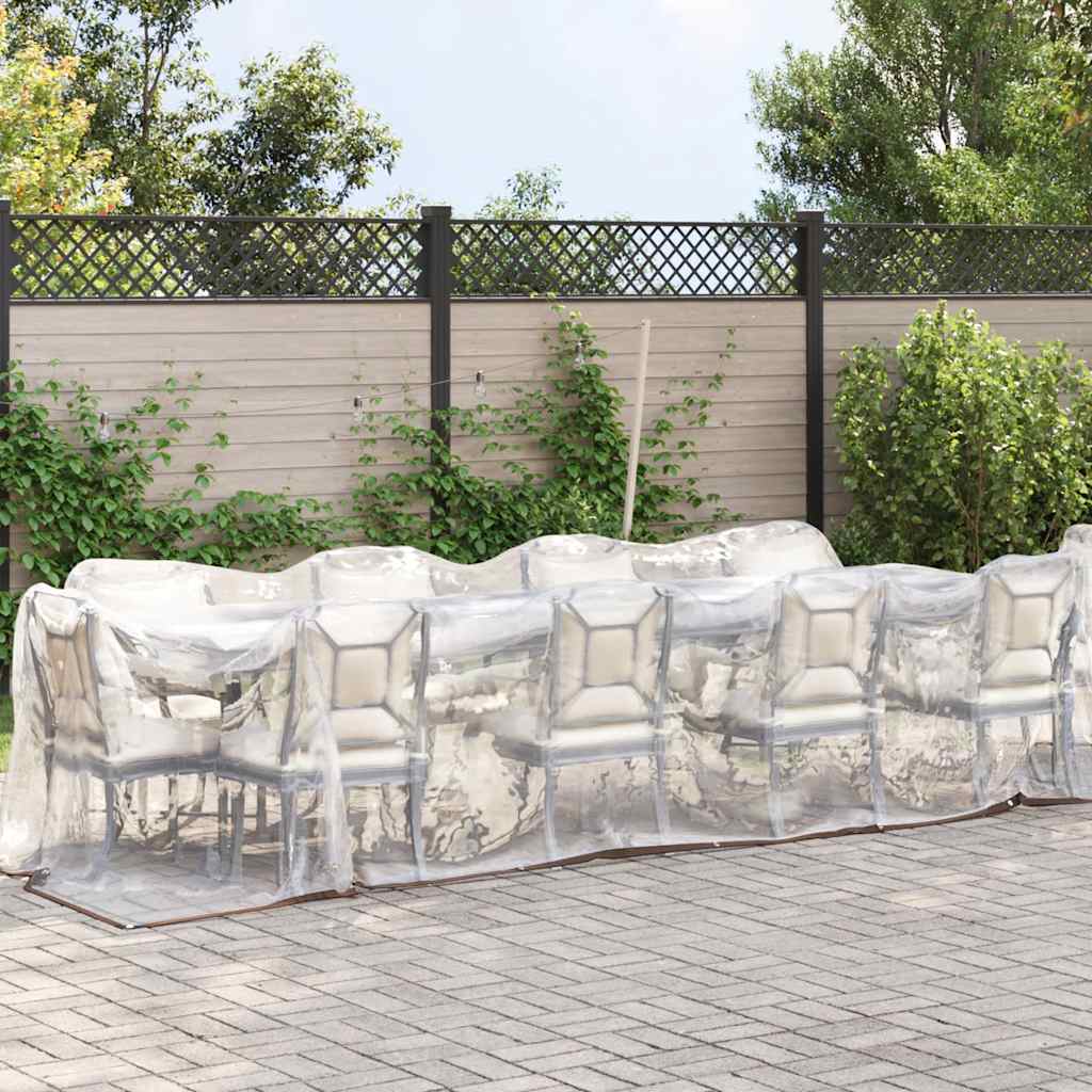 vidaXL Clear Tarpaulin with Eyelets 2x12 m Polyethylene 1