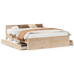 Bed Frame without Mattress with Headboard Length 200 cm Natural 200 cm