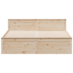 Bed Frame without Mattress with Headboard Length 200 cm Natural 200 cm