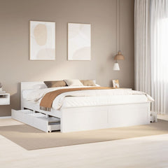 Bed Frame without Mattress Headboard Length White