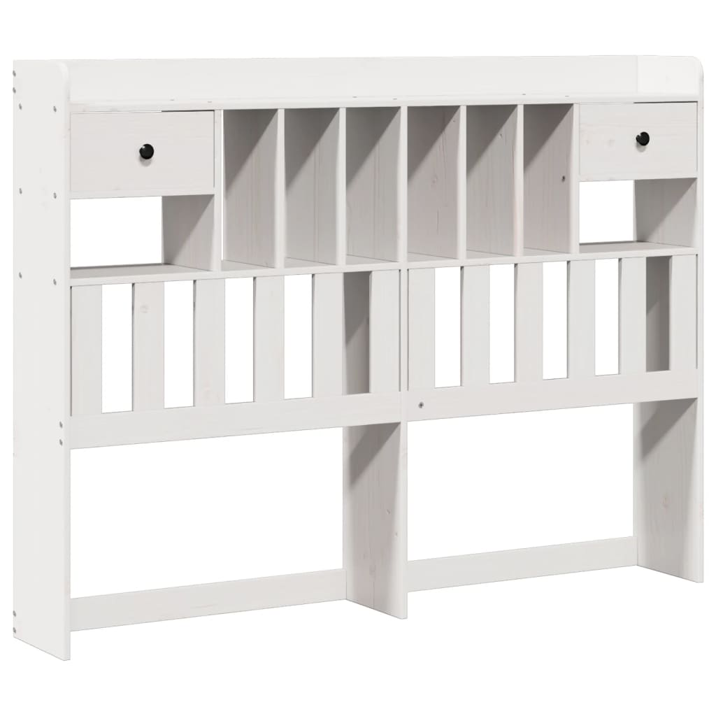 Bookcase Bed without Mattress Solid Wood Pine White 140 cm 200 cm