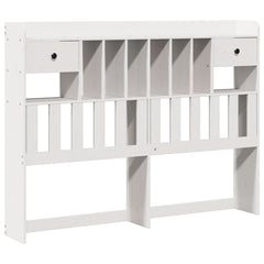 Bookcase Bed without Mattress Solid Wood Pine White 140 cm 200 cm