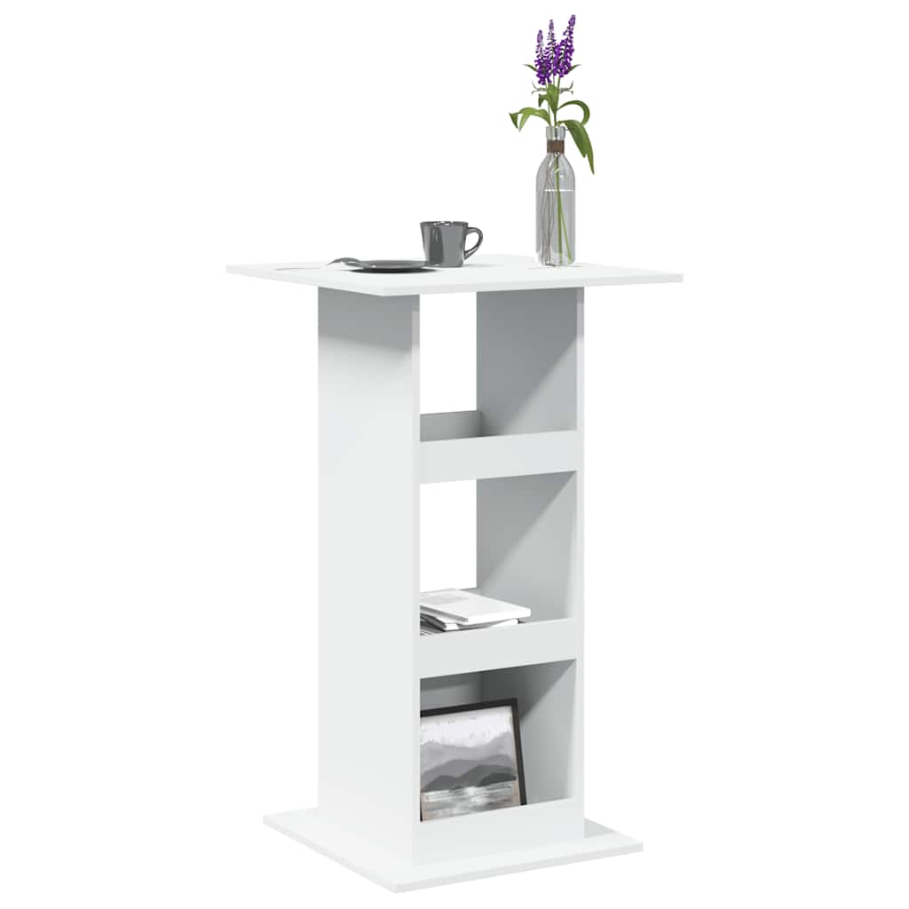 vidaXL Bar Table | White | Engineered Wood | Tall | Bar Table | Square | Modern 1