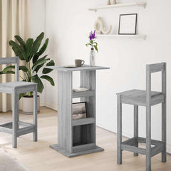 vidaXL Bar Table with Storage Grey Sonoma 60x60x102 cm Engineered Wood 3