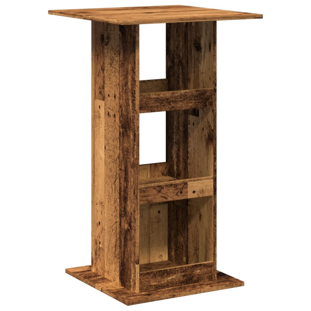 vidaXL Bar Table with Storage Old Wood 60x60x102 cm Engineered Wood 2