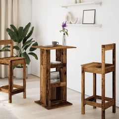 vidaXL Bar Table with Storage Old Wood 60x60x102 cm Engineered Wood 3