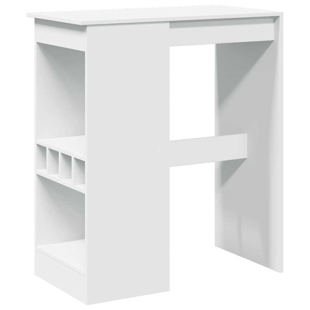 vidaXL Bar Table with Racks White 90x47.5x103.5 cm Engineered Wood 2