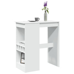 vidaXL Bar Table with Racks White 90x47.5x103.5 cm Engineered Wood 1