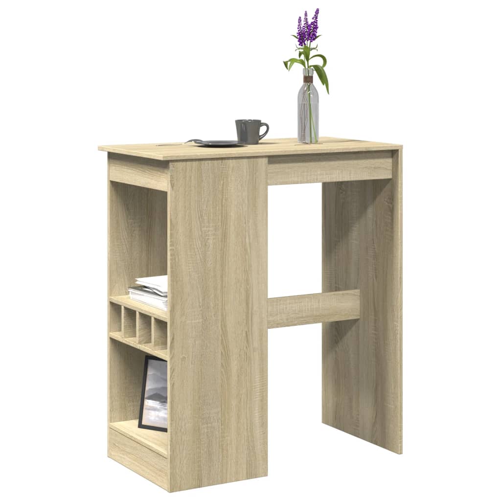 vidaXL Bar Table with Racks Sonoma Oak 90x47.5x103.5 cm Engineered Wood 1