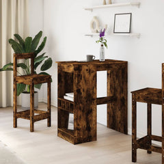 vidaXL Bar Table with Racks Smoked Oak 90x47.5x103.5 cm Engineered Wood 3