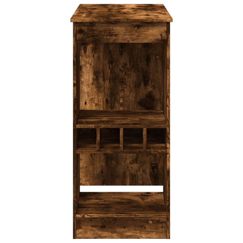 vidaXL Bar Table with Racks Smoked Oak 90x47.5x103.5 cm Engineered Wood 5
