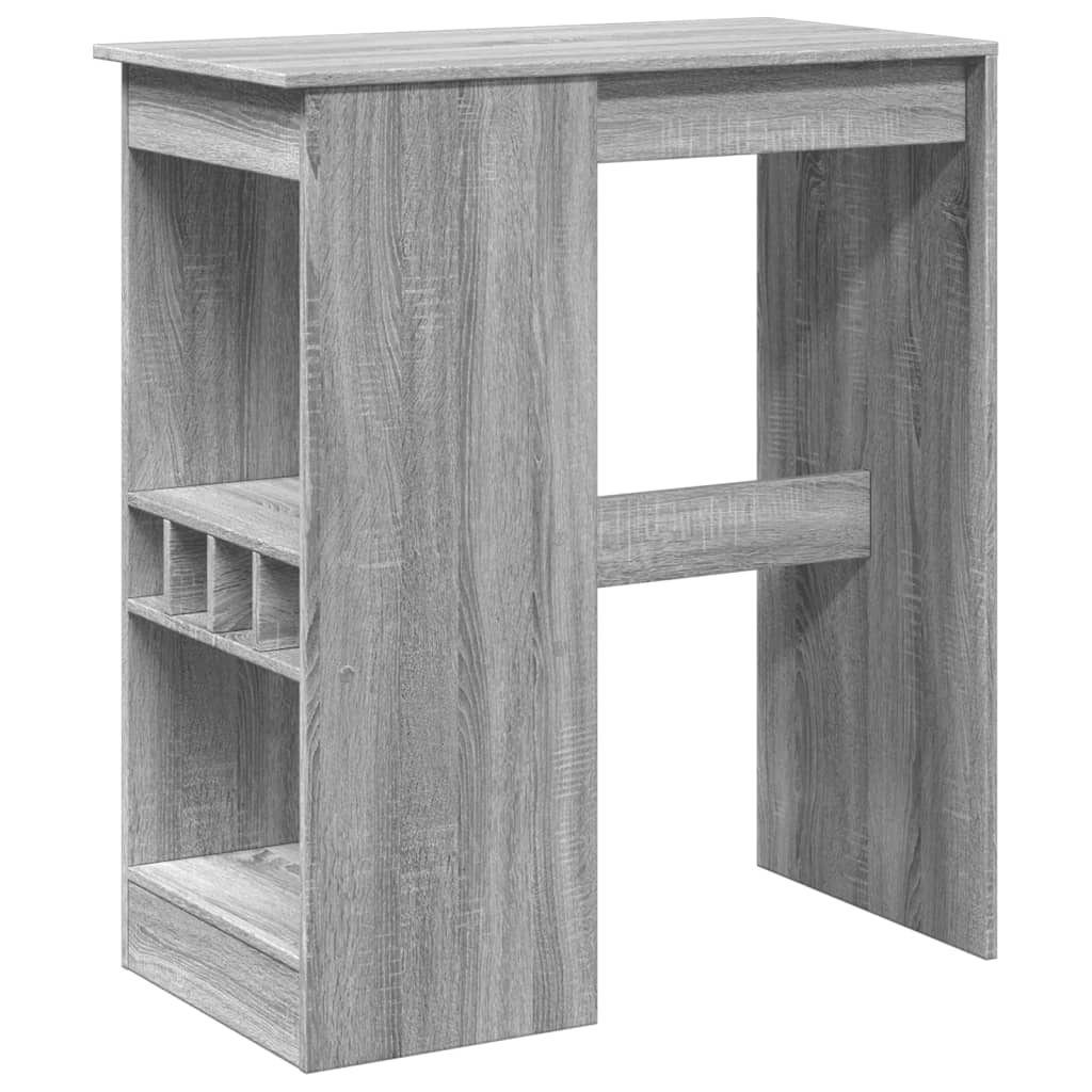vidaXL Bar Table with Racks Grey Sonoma 90x47.5x103.5 cm Engineered Wood 2