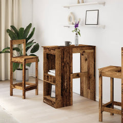 vidaXL Bar Table with Racks Old Wood 90x47.5x103.5 cm Engineered Wood 3