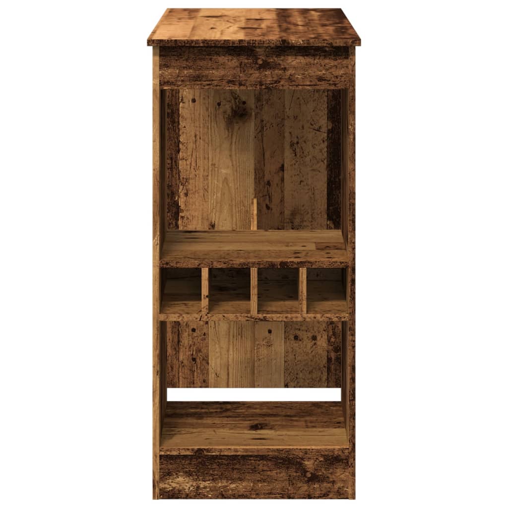 vidaXL Bar Table with Racks Old Wood 90x47.5x103.5 cm Engineered Wood 5