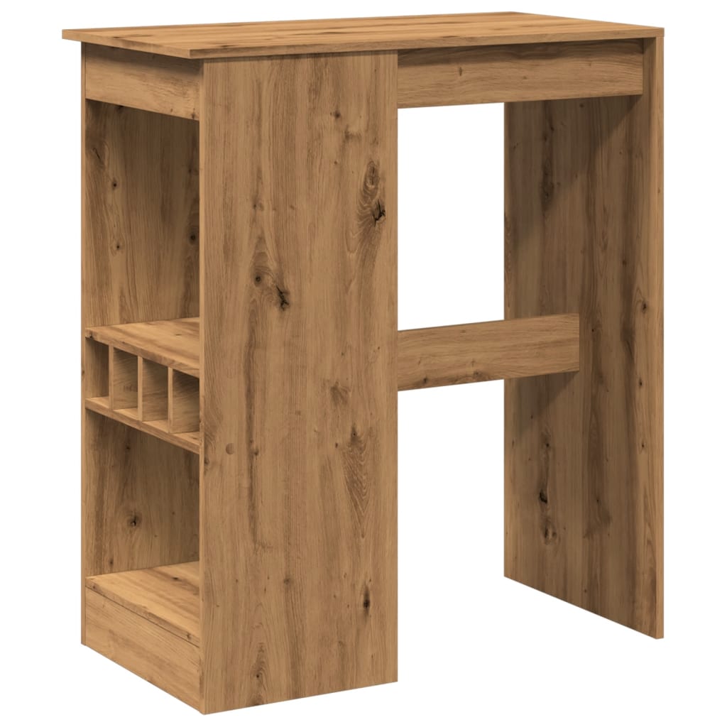 vidaXL Bar Table with Racks Artisan Oak 90x47.5x103.5 cm Engineered Wood 2