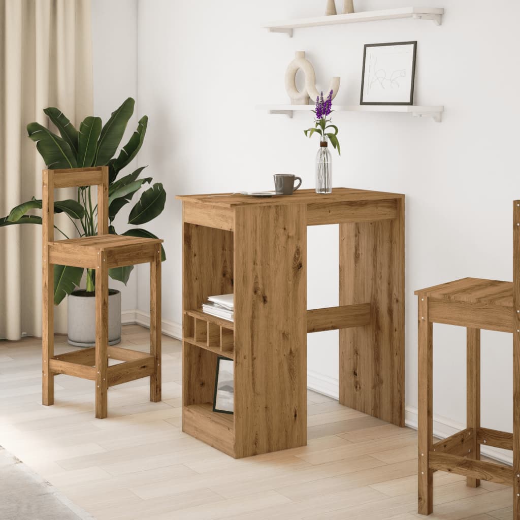 vidaXL Bar Table with Racks Artisan Oak 90x47.5x103.5 cm Engineered Wood 3