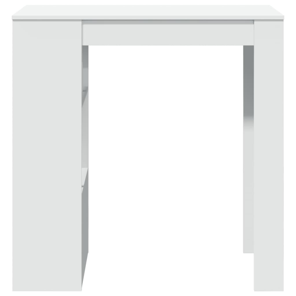 vidaXL Bar Table with Racks White 102x50x103.5 cm Engineered Wood 4