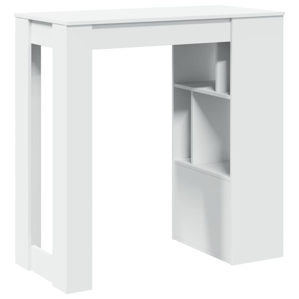 vidaXL Bar Table with Racks White 102x50x103.5 cm Engineered Wood 6