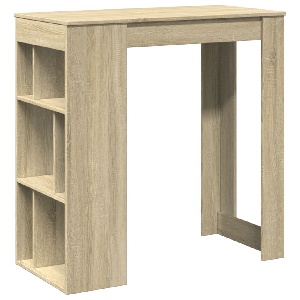 vidaXL Bar Table with Racks Sonoma Oak 102x50x103.5 cm Engineered Wood 2
