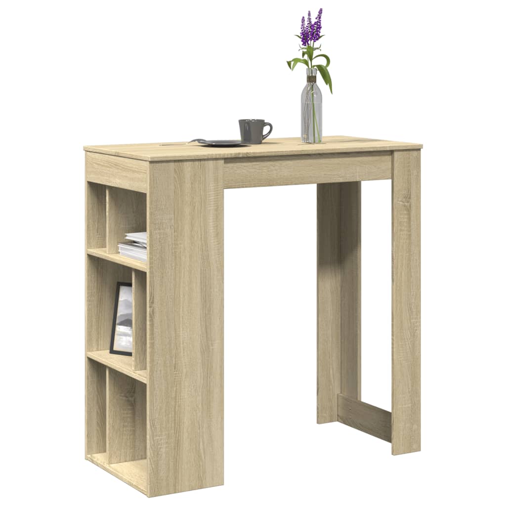 vidaXL Bar Table with Racks Sonoma Oak 102x50x103.5 cm Engineered Wood 1