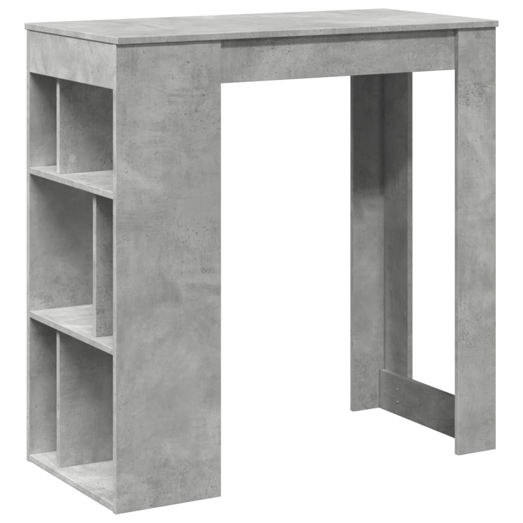 vidaXL Bar Table with Racks Concrete Grey 102x50x103.5 cm Engineered Wood 2
