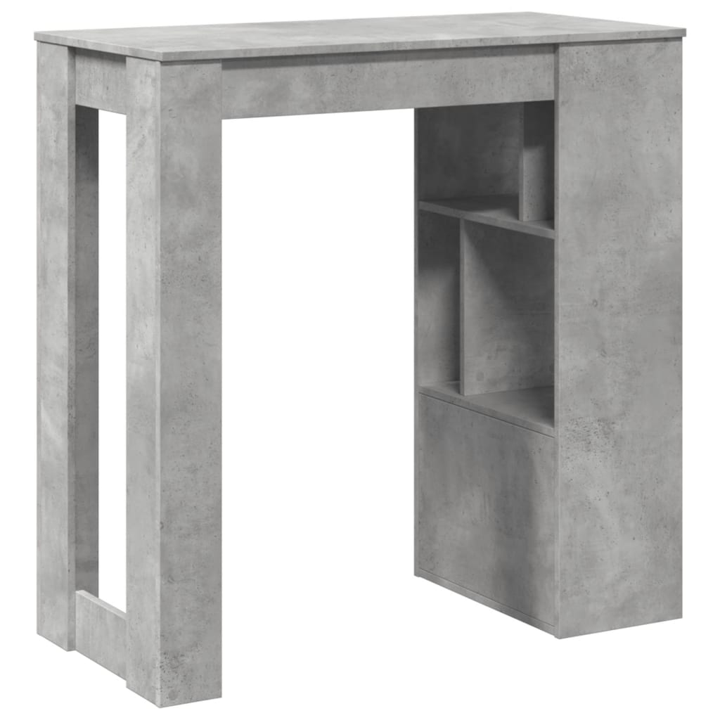 vidaXL Bar Table with Racks Concrete Grey 102x50x103.5 cm Engineered Wood 6