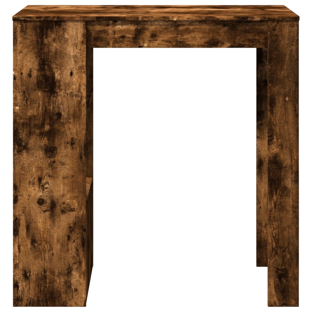 vidaXL Bar Table with Racks Smoked Oak 102x50x103.5 cm Engineered Wood 4