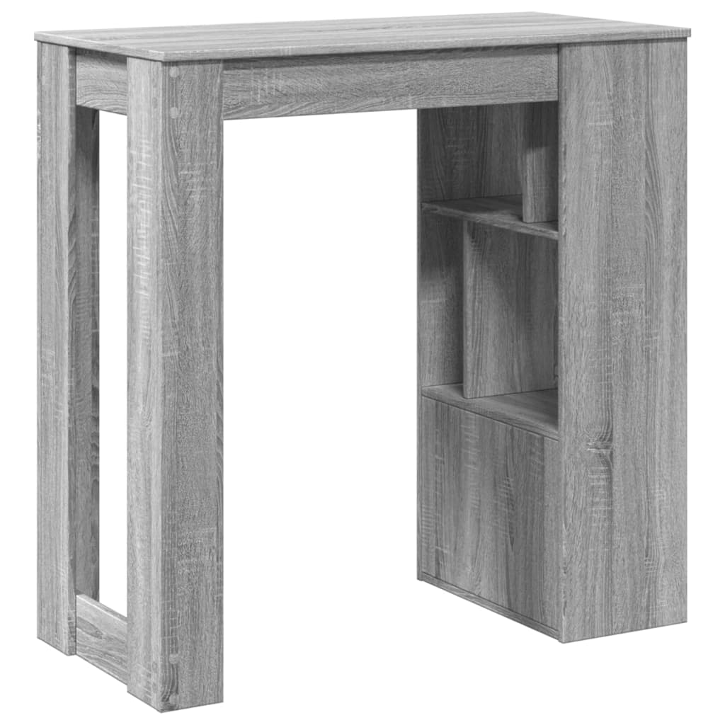 vidaXL Bar Table with Racks Grey Sonoma 102x50x103.5 cm Engineered Wood 6
