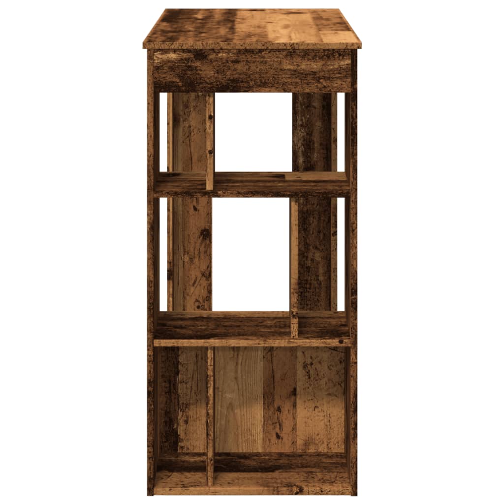 vidaXL Bar Table with Racks Old Wood 102x50x103.5 cm Engineered Wood 5
