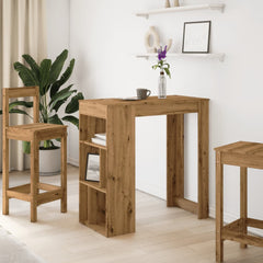vidaXL Bar Table with Racks Artisan Oak 102x50x103.5 cm Engineered Wood 3