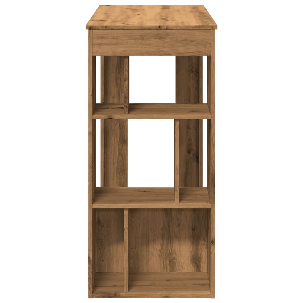 vidaXL Bar Table with Racks Artisan Oak 102x50x103.5 cm Engineered Wood 5