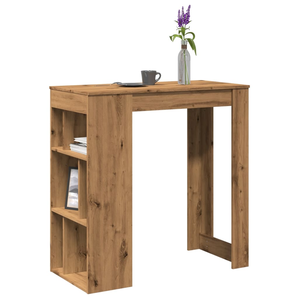 vidaXL Bar Table with Racks Artisan Oak 102x50x103.5 cm Engineered Wood 1
