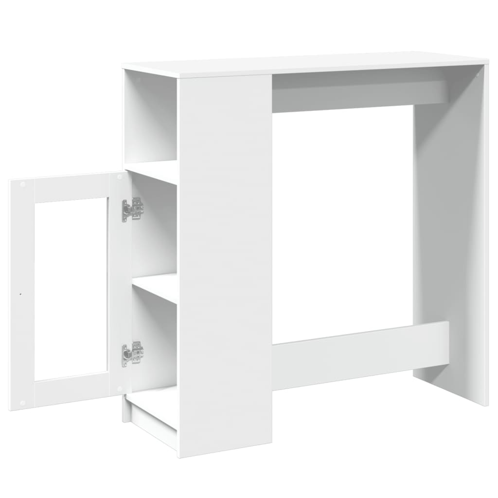 vidaXL Bar Table | White | Engineered wood | Rectangular | Modern | Durable 5