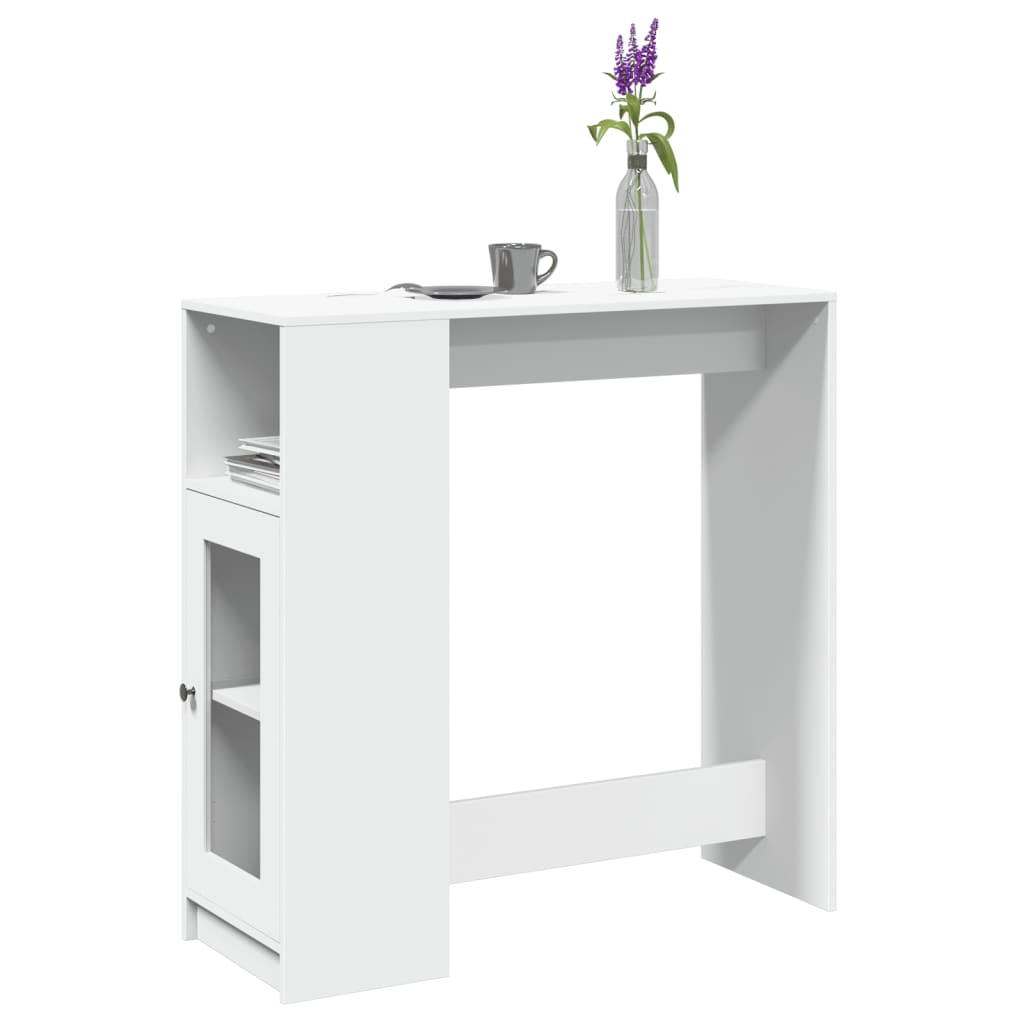 vidaXL Bar Table | White | Engineered wood | Rectangular | Modern | Durable 1