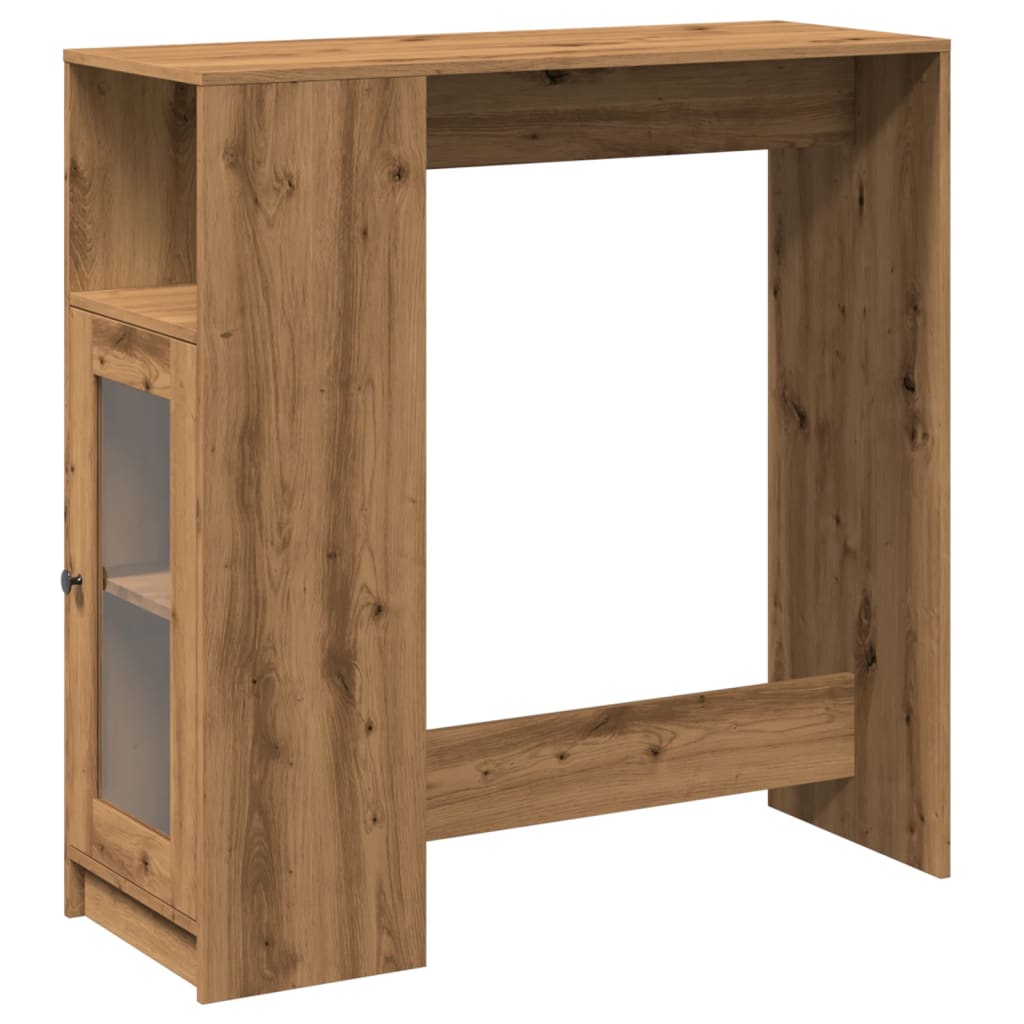 vidaXL Bar Table with Racks Artisan Oak 101x40x103.5 cm Engineered Wood 2