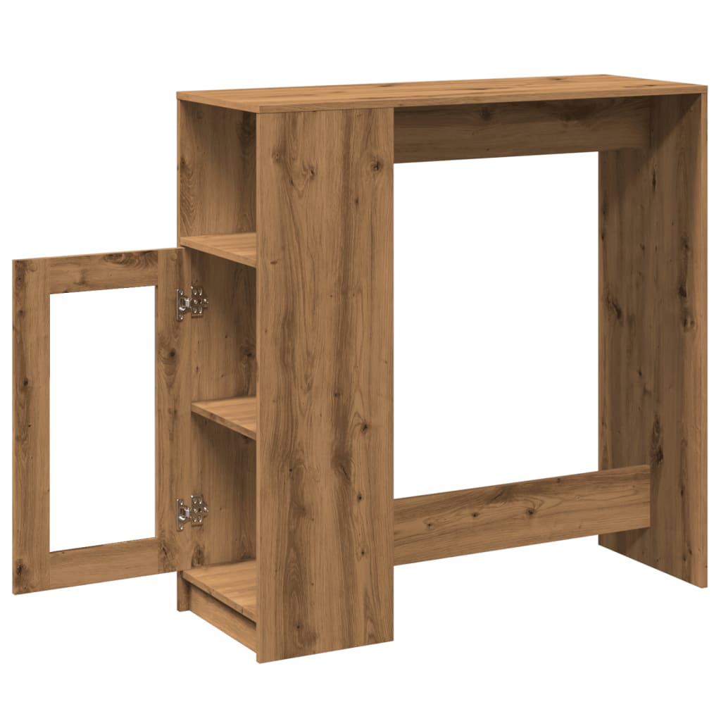 vidaXL Bar Table with Racks Artisan Oak 101x40x103.5 cm Engineered Wood 5