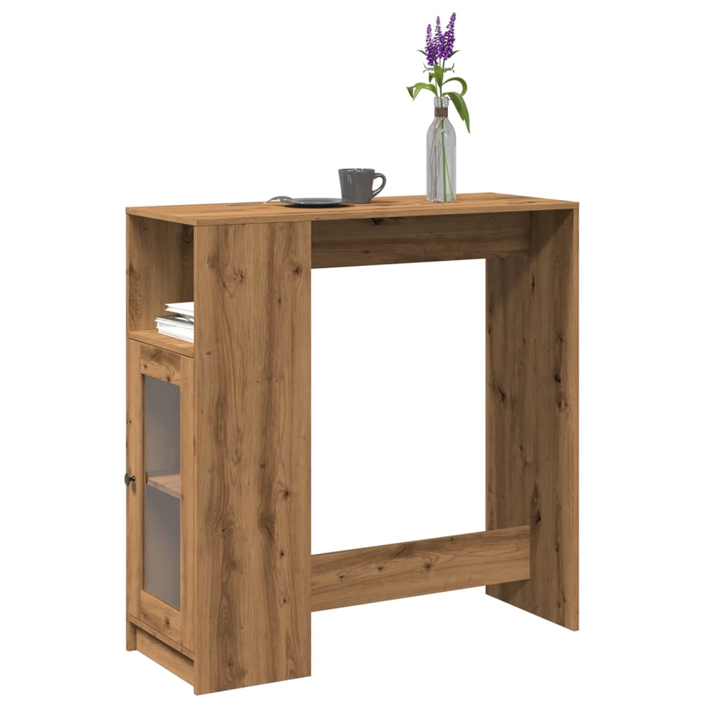vidaXL Bar Table with Racks Artisan Oak 101x40x103.5 cm Engineered Wood 1