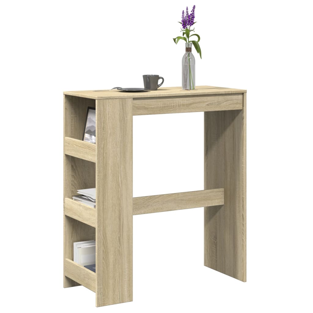 vidaXL Bar Table with Racks Sonoma Oak 90x40x103.5 cm Engineered Wood 1