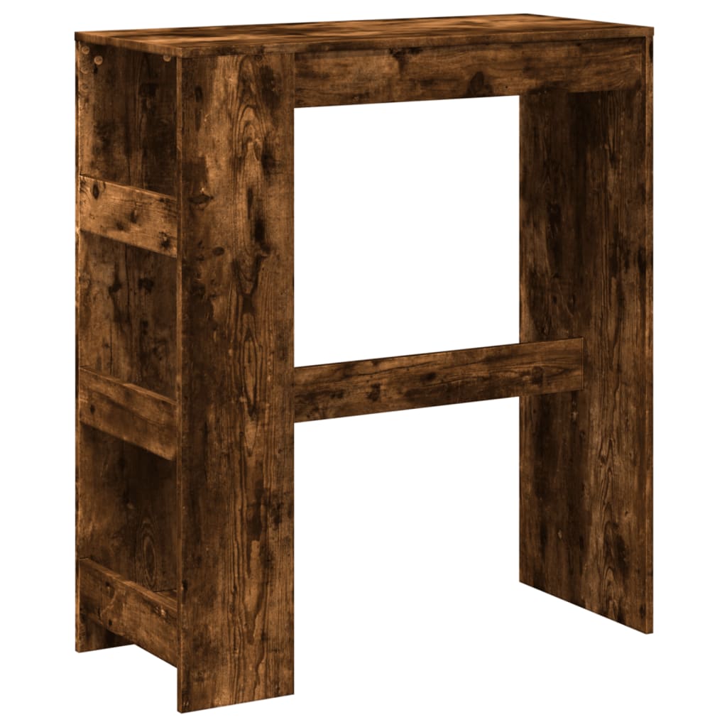 vidaXL Bar Table with Racks Smoked Oak 90x40x103.5 cm Engineered Wood 2