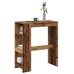 vidaXL Bar Table with Racks Old Wood 90x40x103.5 cm Engineered Wood 1