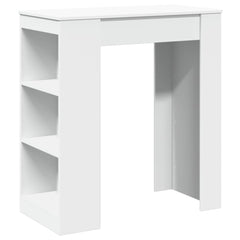 vidaXL Bar Table with Racks White 95x47x103.5 cm Engineered Wood 2